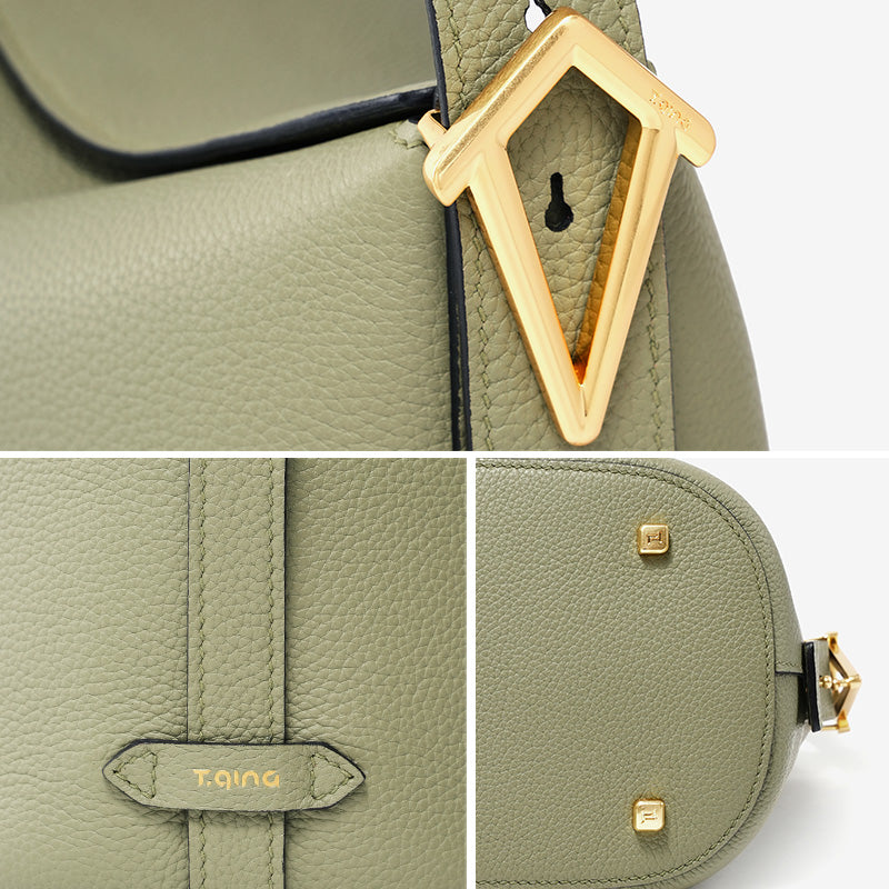 Ease Leather Shoulder Bucket Bag Tender Green – msncraft