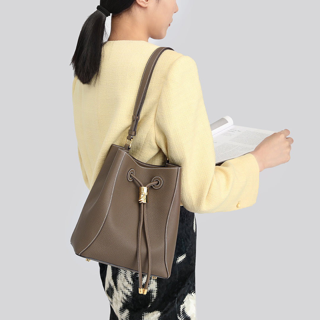 TOGO Handmade Bucket Shoulder Bag - Etoupe – msncraft