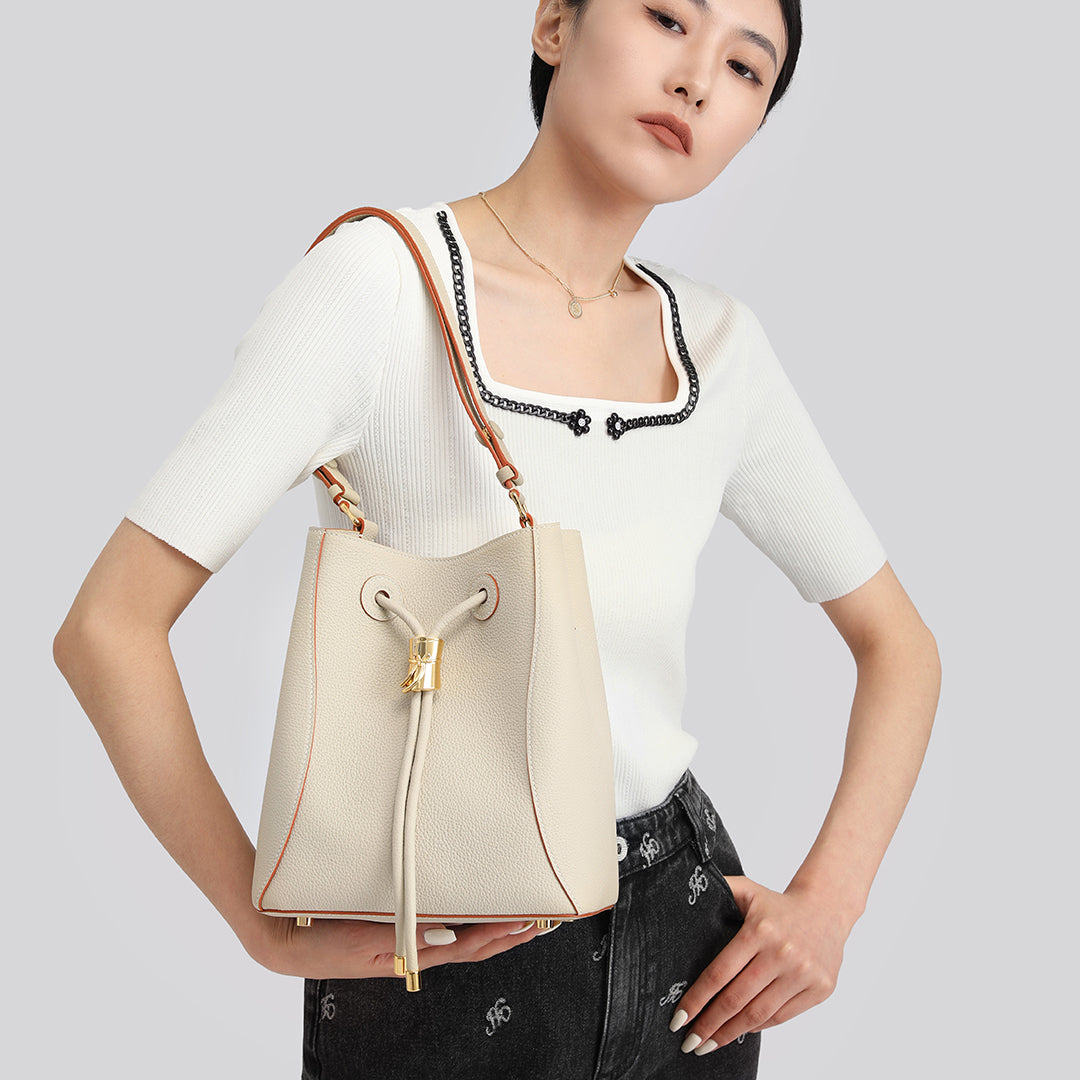 TOGO Handmade Bucket Shoulder Bag - White – msncraft