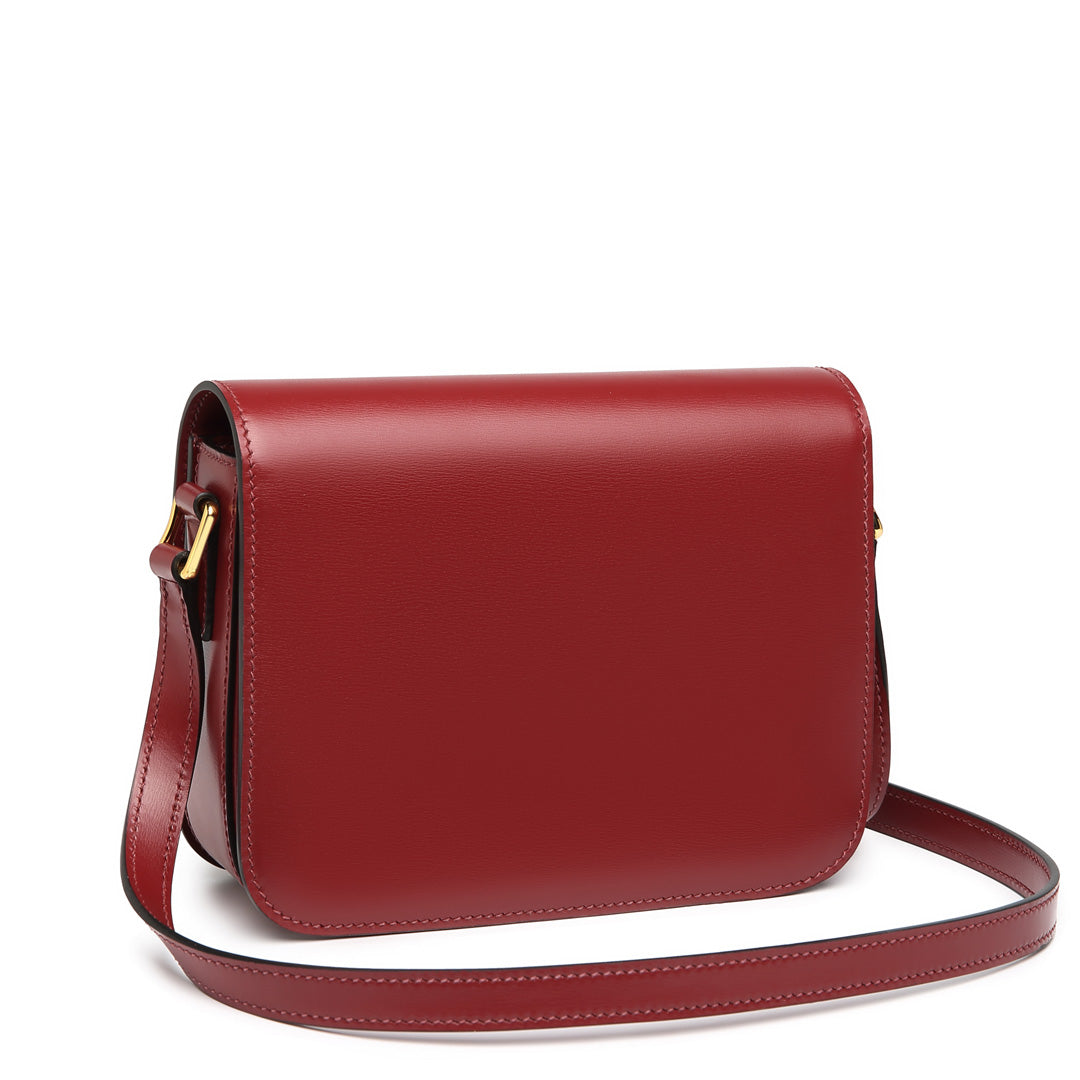 Leather Minimal Box Crossbody Bag Handbag Shoulder Bag 