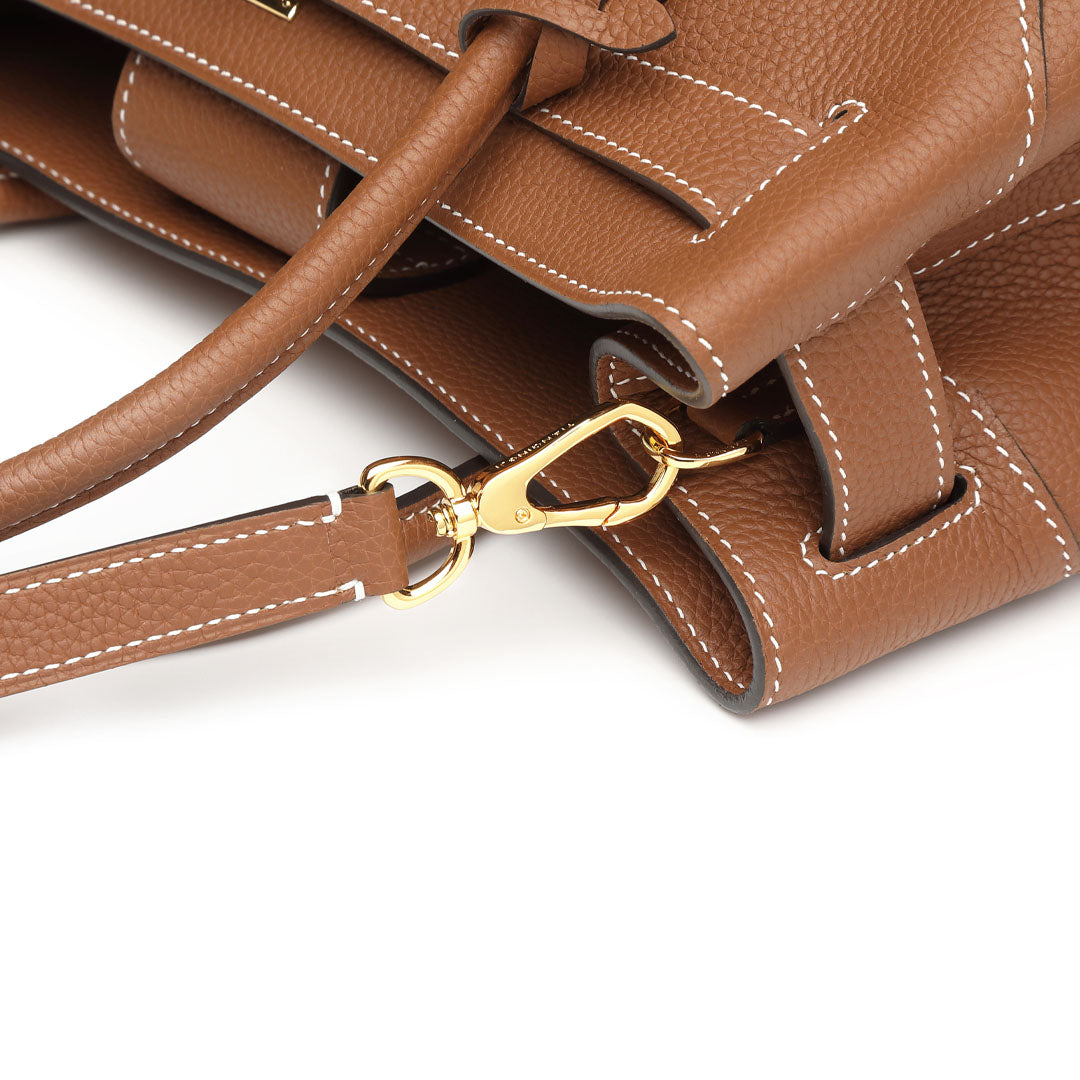 Brown leather designer shop bag
