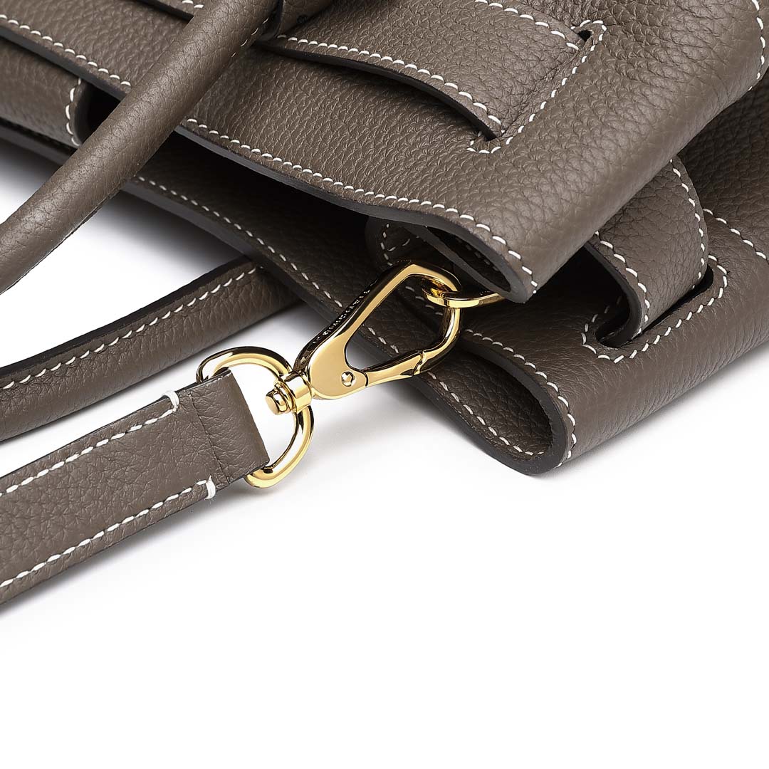 TOGO Leather Designer Tote Bag - Etoupe